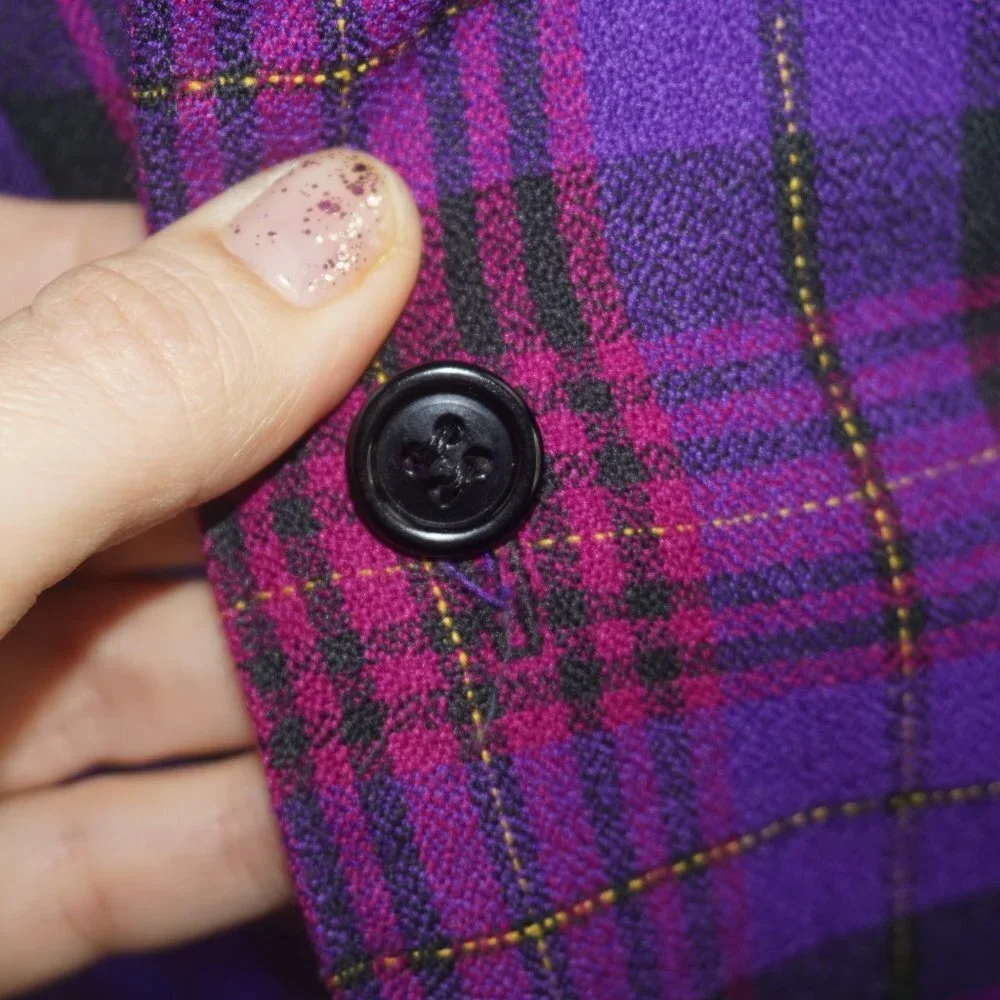 Vintage 70s Oversized Plaid Boyfriend Shacket - Picture 5 of 7